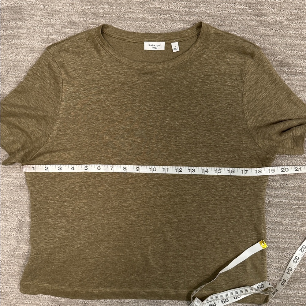 Aritzia Babaton Loom Linen Function Tee Size Smal… - image 7